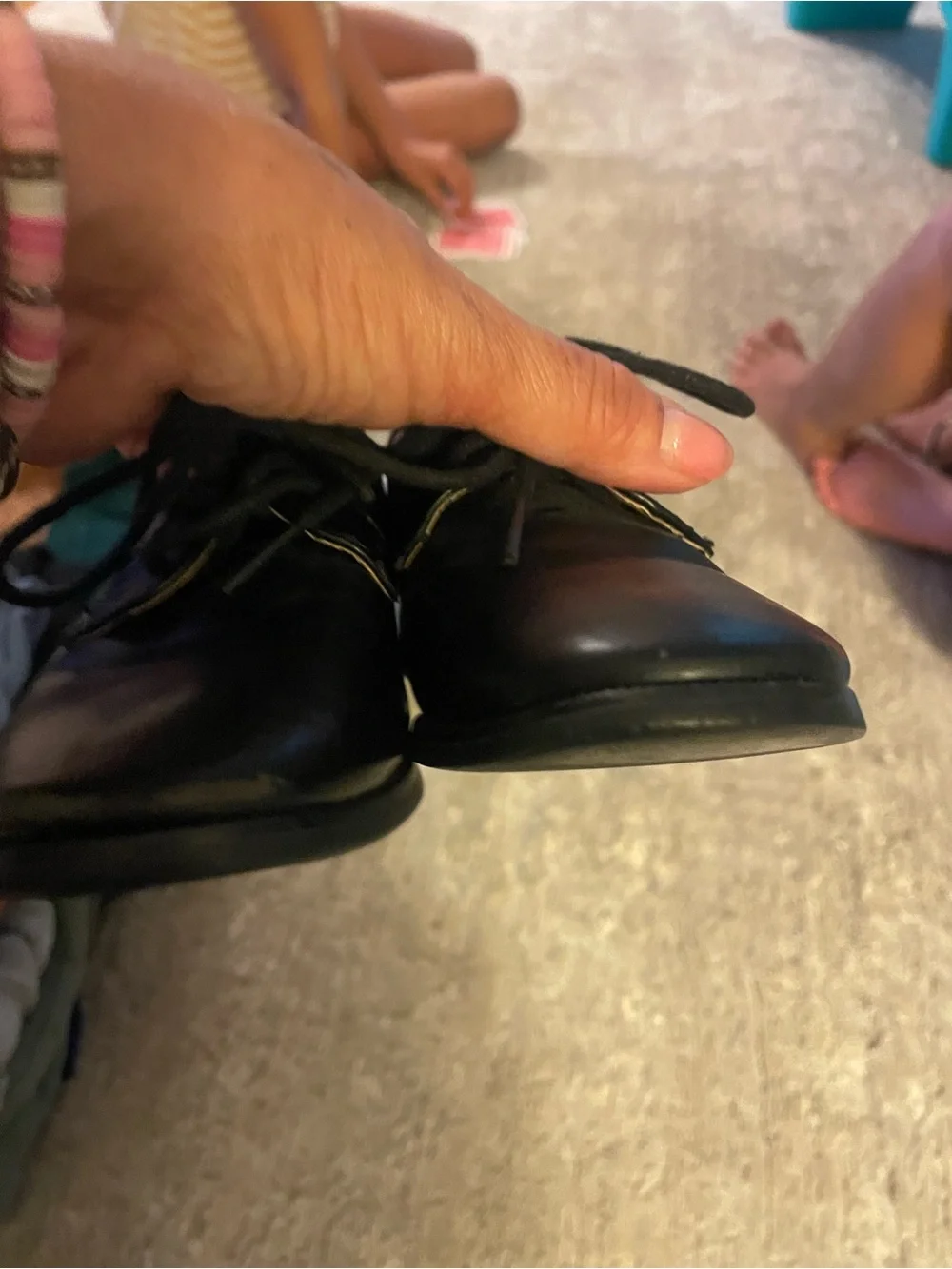 Tip Top Kids Black Lace-Up Dress Shoes